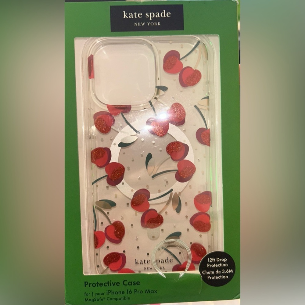 Kate Spade Cherry MagSafe Case – iPhone 16 Pro Max 🍒✨ - Picture 3 of 4
